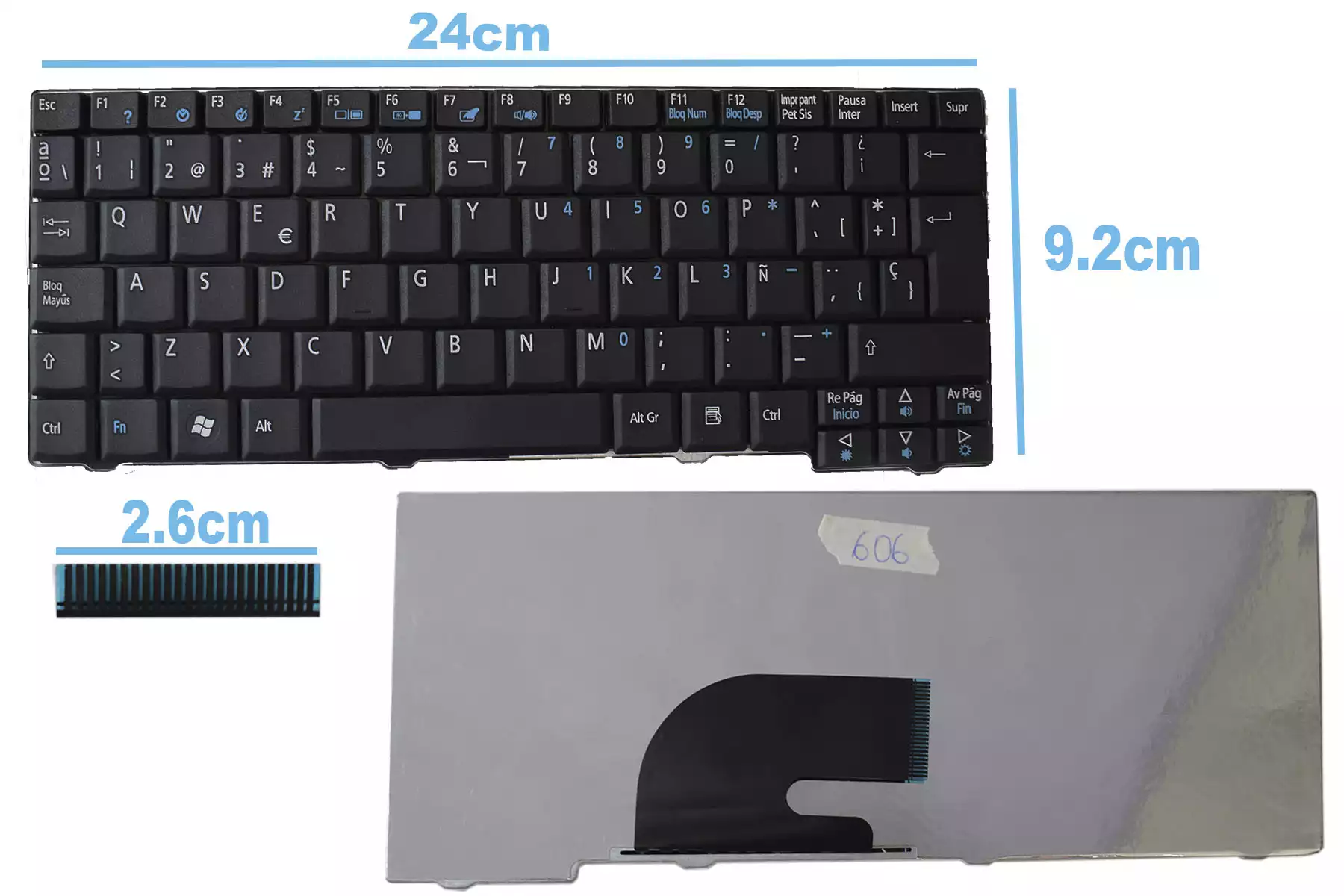 thumbnail image 2 of US QWERTY Keyboard For Acer Aspire One A110 A150 D150 D250 ZA8 ZG8 ZG5 (Unbranded) 2 of 6